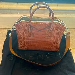 Antigona embossed crocodiles Givenchy Exotic satchel handbag.